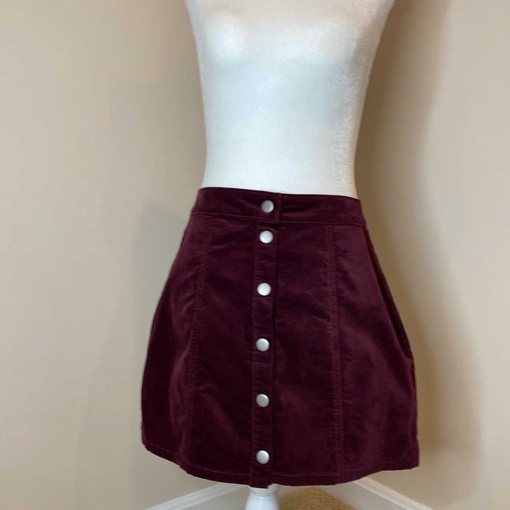 Brandy Melville Burgundy Red Mini Skirt Size Small